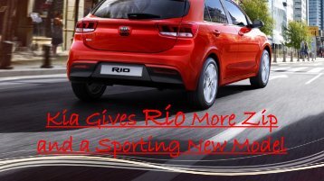 Kia Gives Rio More Zip and a Sporting New Model