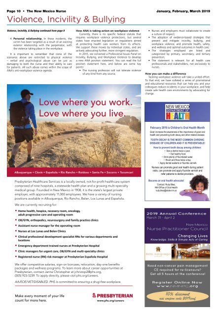 The New Mexico Nurse - January 2019