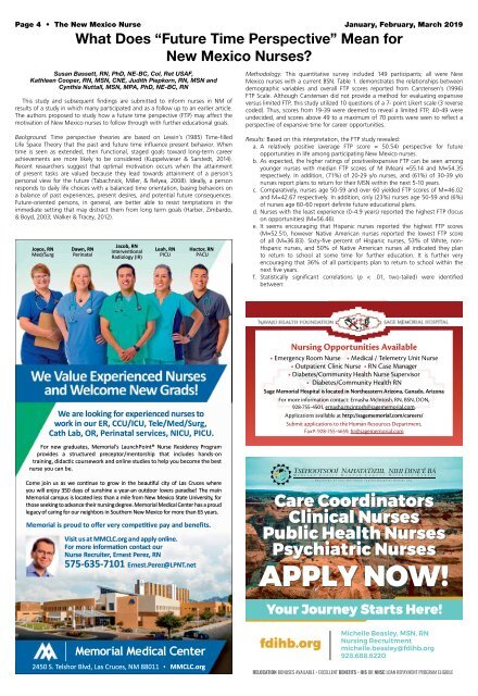 The New Mexico Nurse - January 2019