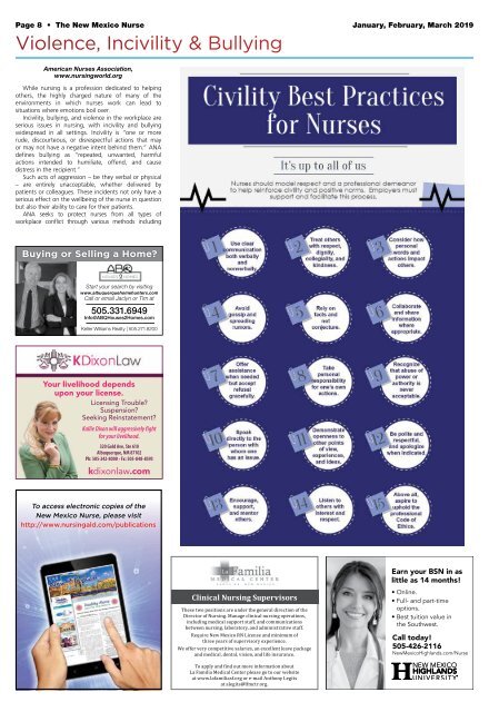 The New Mexico Nurse - January 2019