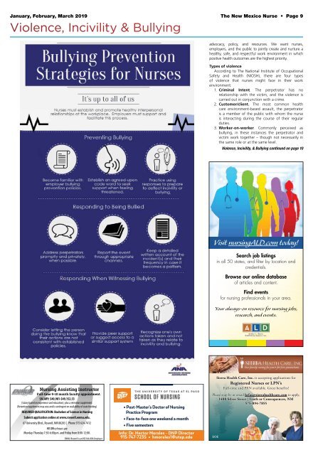 The New Mexico Nurse - January 2019