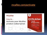 mcafee.com/activate - Antivirus and Security System