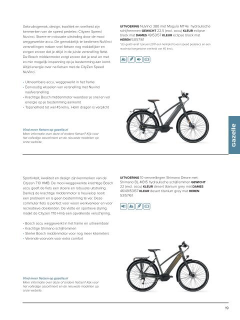 Gazelle brochure elektrische fietsen