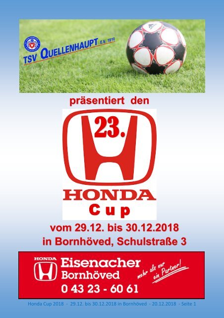 Magazin Honda Cup 2018