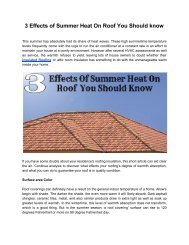 3 Effects of summer heat on roof you should know