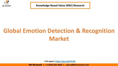 Global Emotion Detection &amp; Recognition Market