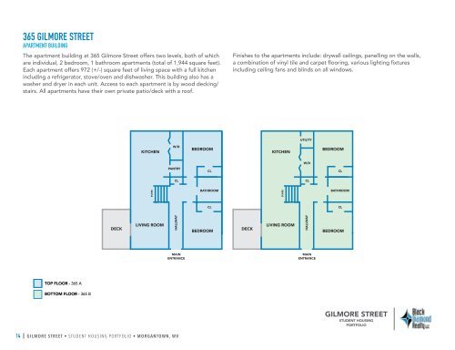 Gilmore Street Student Housing Portfolio Marketing Flyer