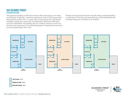 Gilmore Street Student Housing Portfolio Marketing Flyer