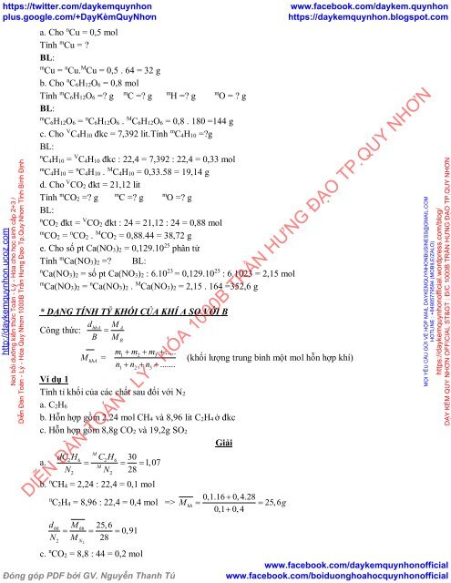 CHUYÊN ĐỀ ÔN TẬP HÓA 8,9 - NĂM 2017 - TÔ QUỐC KIM - GV HÓA THPT BÌNH SƠN - SÔNG LÔ - VĨNH PHÚC