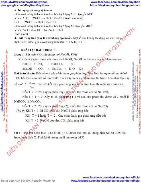 CHUYÊN ĐỀ ÔN TẬP HÓA 8,9 - NĂM 2017 - TÔ QUỐC KIM - GV HÓA THPT BÌNH SƠN - SÔNG LÔ - VĨNH PHÚC