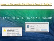 How to Fix Invalid Certificate Error in Safari