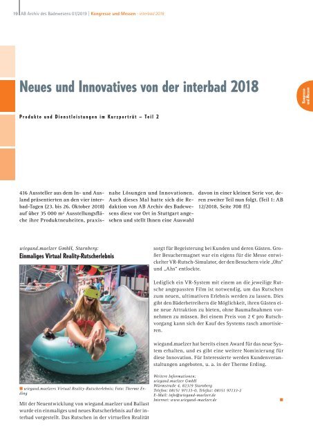 AB Archiv des Badewesens Januar 2019