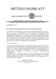 187. Änderung des Studienplans für das ... - Universität Wien