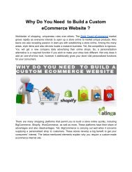 Why Do You Need  to Build a Custom eCommerce Website 
