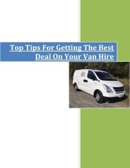 Top Tips for Getting The Best Deal on Your Van Hire