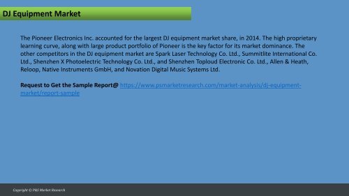 DJ Equipment Market: Highlights the Competitive Scenario of the Market and Major Competitors