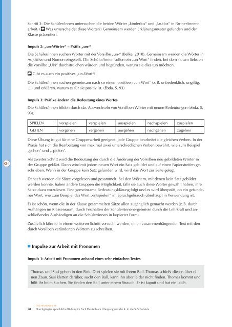 Durchgängige sprachliche Bildung im Fach Deutsch am Übergang von der 4. in die 5. Schulstufe Primarstufe und Sekundarstufe I