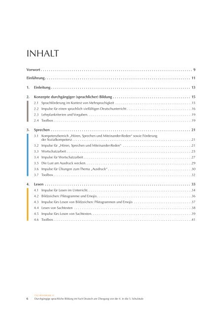 Durchgängige sprachliche Bildung im Fach Deutsch am Übergang von der 4. in die 5. Schulstufe Primarstufe und Sekundarstufe I