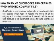 How to Solve QuickBooks Pro Crashes When Opening Company File