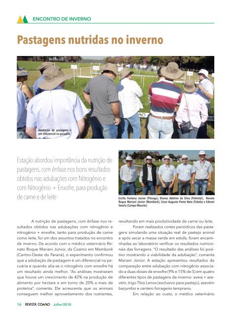 Revista Coamo - Julho de 2018