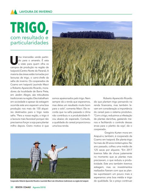 Revista Coamo - Agosto de 2018