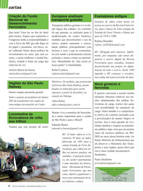 Revista Ferroviária Novembro/Dezembro - 2018