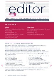 The Canberra editor August to December 2018