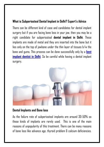 What is Subperiosteal Dental Implant in Delhi-converted
