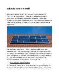 What is a Solar Panel