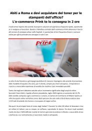 e-commerce Prink consegna a Roma in 2h toner per le stampanti dell’ufficio