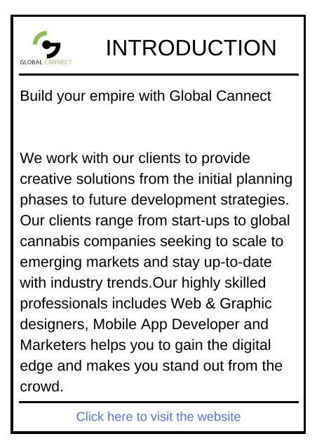 Cannabis Digital Marketing Services| Tech Services | Global Cannect, LLC