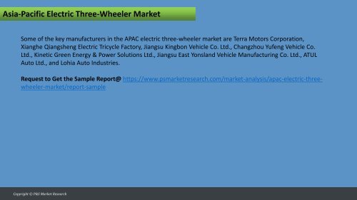 Asia-Pacific Electric Three-Wheeler Market Research Report: 2013–2023