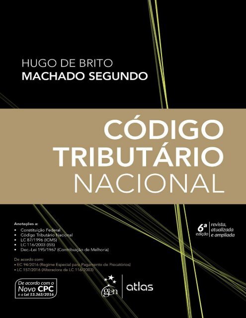 Código Tributário Nacional - Hugo de Brito Machado Segundo - 2017