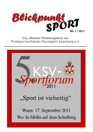 Ausgabe 1/2011 - Kreissportverband Herzogtum Lauenburg