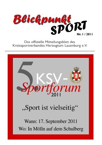 Ausgabe 1/2011 - Kreissportverband Herzogtum Lauenburg