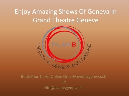 Agenda Geneve &amp; Weekend Geneve - PlanB