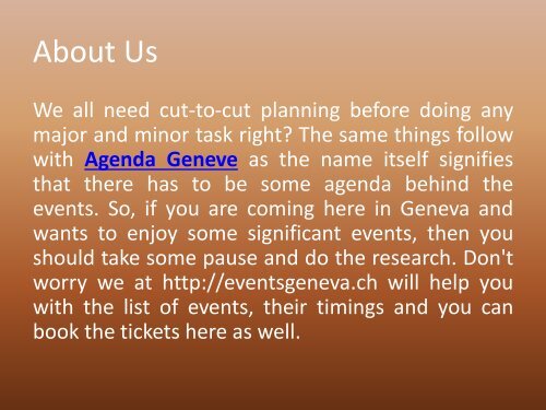 Agenda Geneve &amp; Weekend Geneve - PlanB