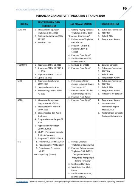 MANUAL PENGURUSAN 2019