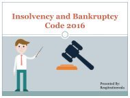 Insolvency & Bankruptcy Code 2016 in India 