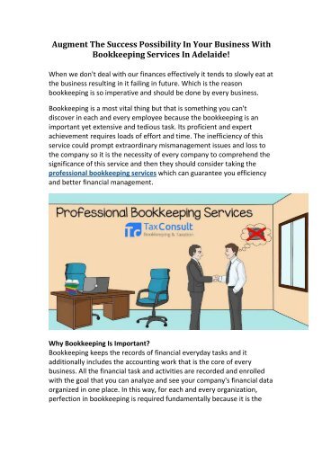 Augment The Success Possibility In Your Business With Bookkeeping Services In Adelaide!