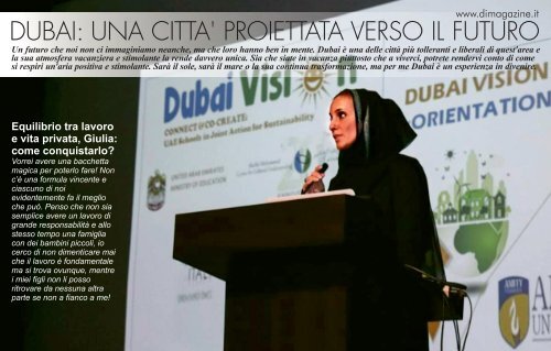 DONNA IMPRESA MAGAZINE cover GIULIA SENIGAGLIA - Dubai