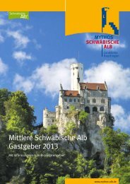 Mittlere Schwäbische Alb Gastgeber 2013 - Mythos Schwäbische Alb