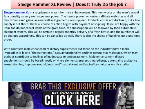 Sledge Hammer XL - It Helps You To Last For A Longer Period Of Time