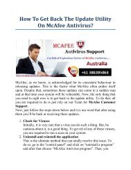 How To Get Back The Update Utility On McAfee Antivirus? 