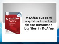 McAfee Support Explains how to Delete Unwanted log Files in McAfee