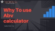 Why to use abv calculator - Texas Brewing Inc