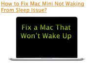 How to Fix Mac Mini Not Waking From Sleep Issue