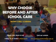 Why Choose Before and After School Care