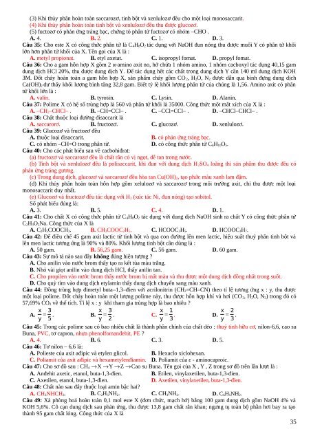 Bộ đề ôn tập hữu cơ 12 ôn thi Đại học 2019