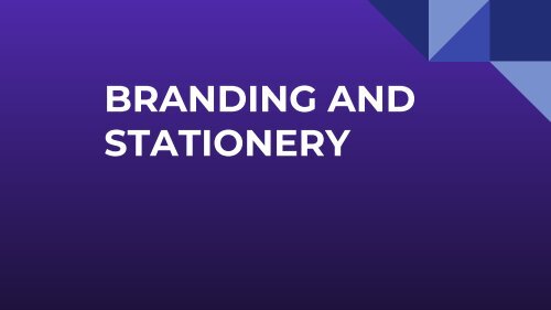 BRANDING &amp; STATIONERY